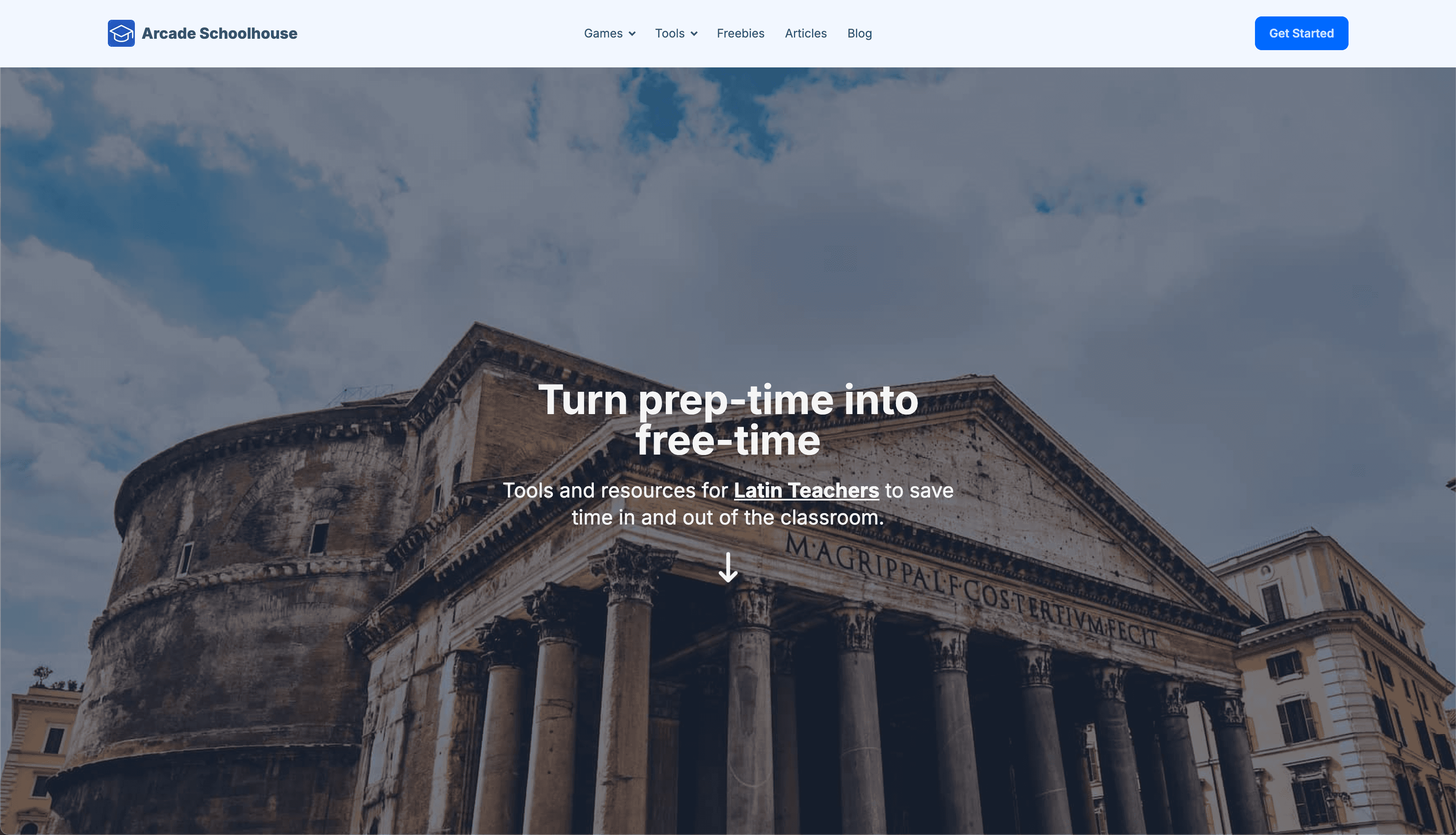 Arcade Schoolhouse website screenshot